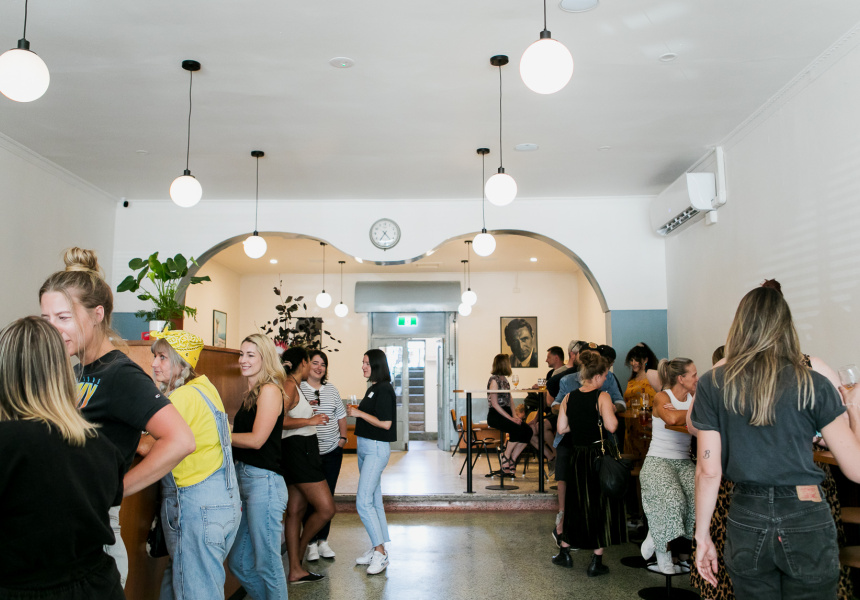 People drinking at Thornbury Espresso Bar on High Street